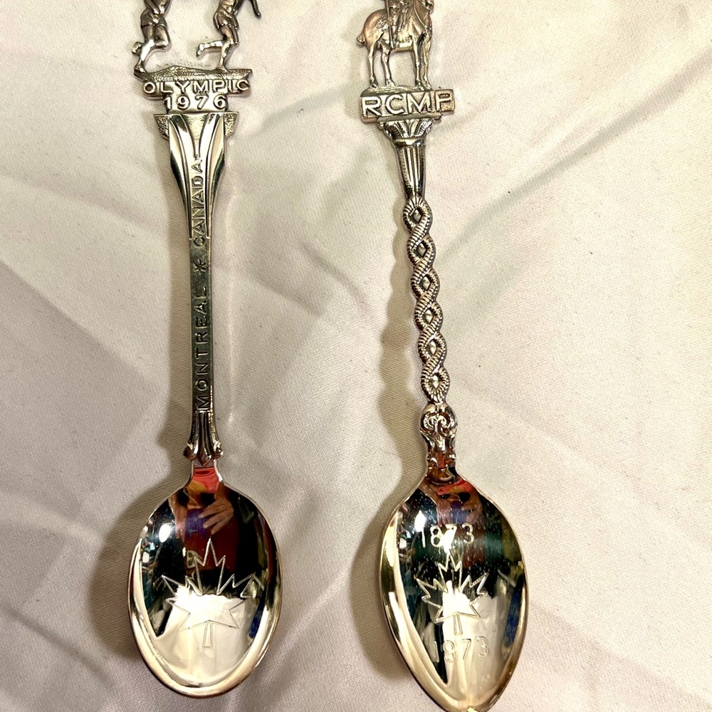 Lot of 2 vintage souvenir spoons, 1976 Olympics & RCMP 1873-1973 made n Holland - Picture 5 of 10